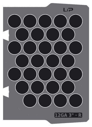 12GA 3" · R insert half, top view