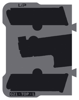 G21 · TOP · L insert half, top view